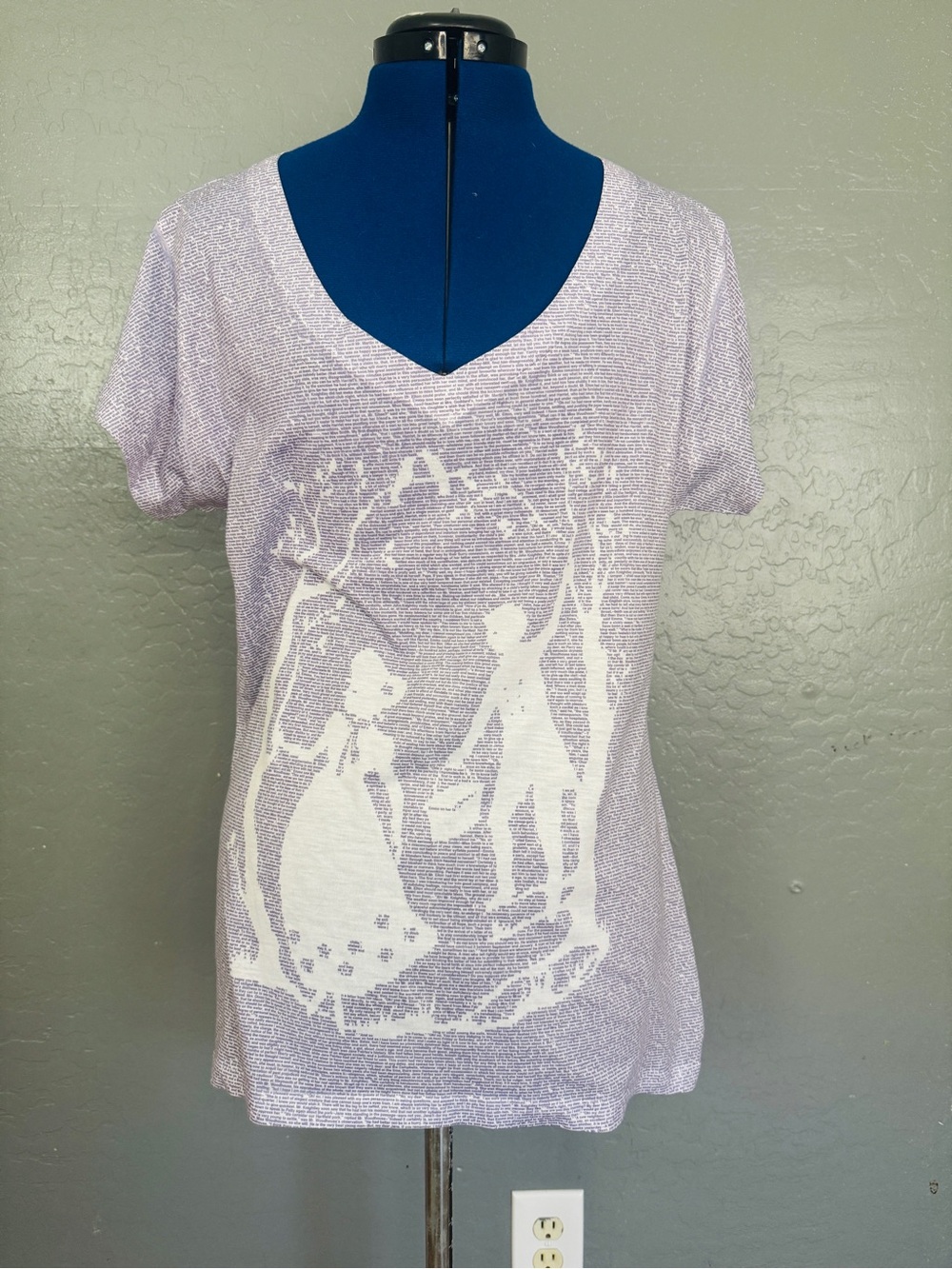 Lithograph Jane Austen Emma Text Lavender Tee